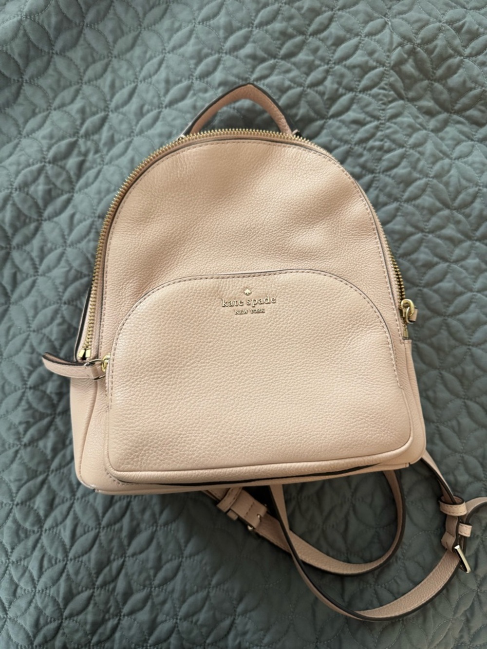kate spade Pebbled Leather Mini Backpack in Blush Pink